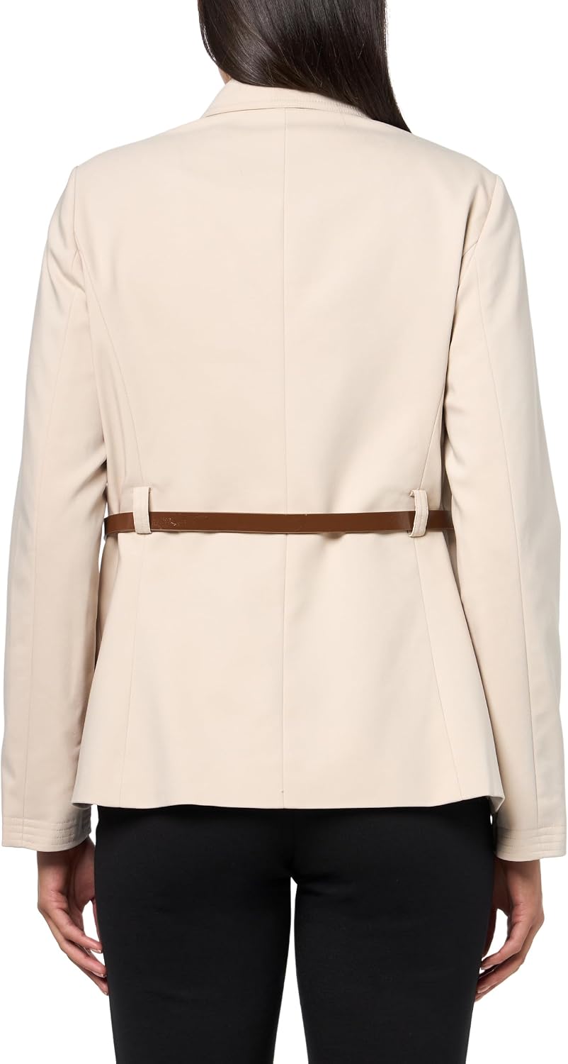 H Halston Womens Long Sleeve Belted Hidden Button Top