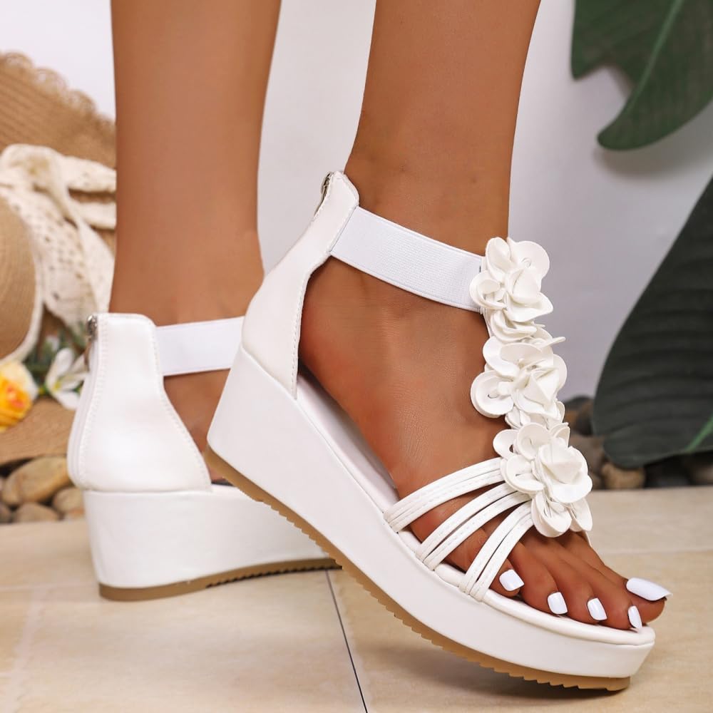 Sandalias Cuña Mujer, Sandalias Romanas Elegantes Plataforma 5,5 Cm