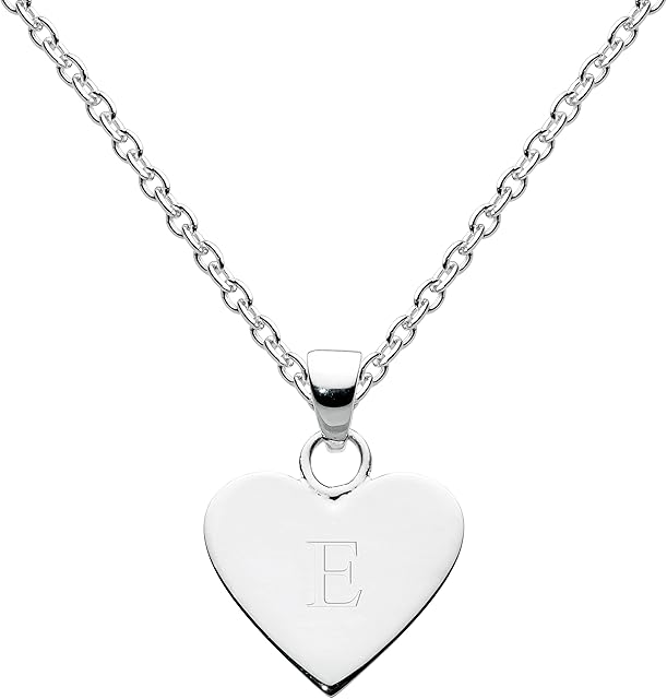 Dew Sterling Silver Heart Initial Necklace