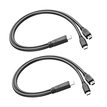 Type C Charging Cable USB C to USB C +Mini USB Splitter Cable USB C Charger 3A Fast Charging Cord Mini 5-Pin to USB Type C Port for Laptop Phone MP3 and More Mini B Devices 1ft
