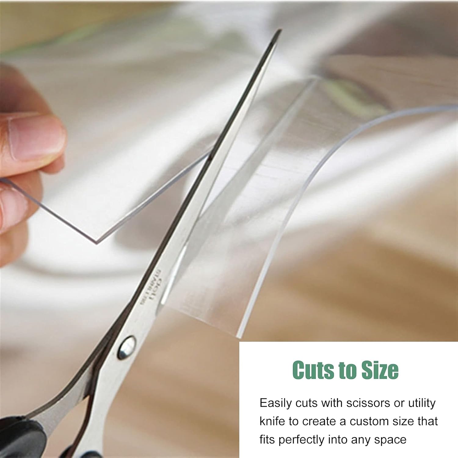 Rectangular Transparent PVC Vinyl Plastic Computer Desk Chair Mat,32 40 48 56 64 72 80 88 96 104 112 120 128 136 144 152 inch Large Clear Hardwood Floor Protector(100cmX240cm/.40"X96")