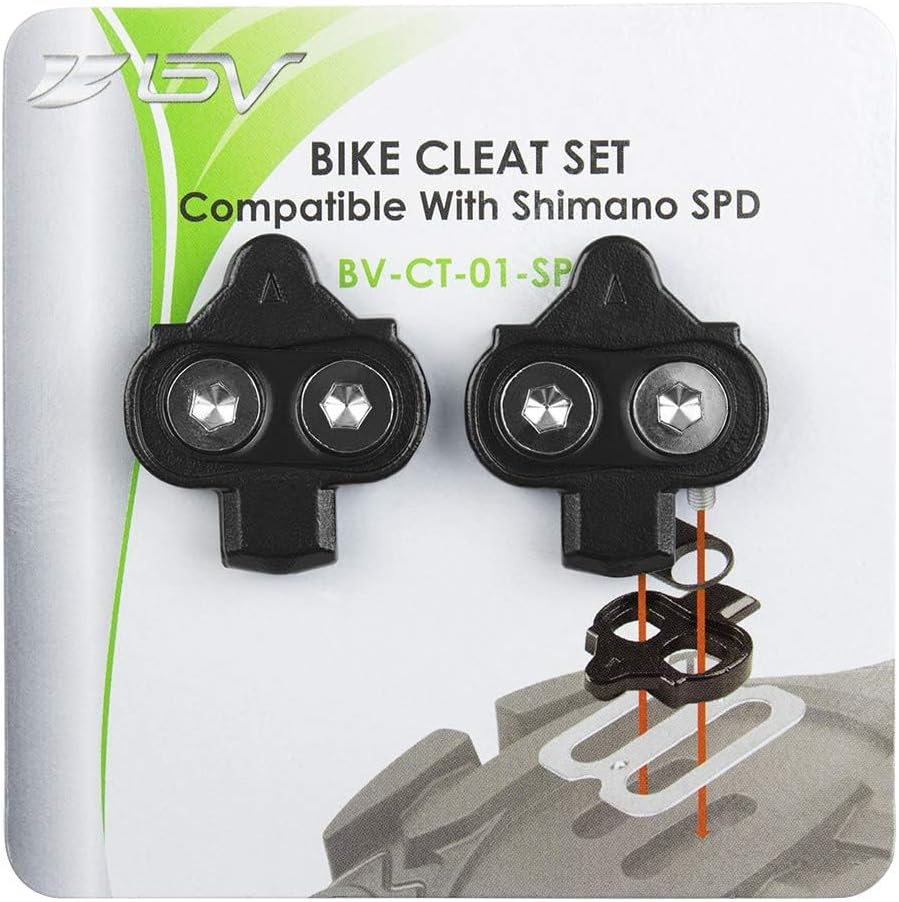 BV Bike Cleats - Compatible with Shimano SPD & Look X-Track Pedals for Spinning, Indoor Cycling, and Mountain Biking - Easy Cleat Release, Top Power Transfer, Customizable Stability - Image 6
