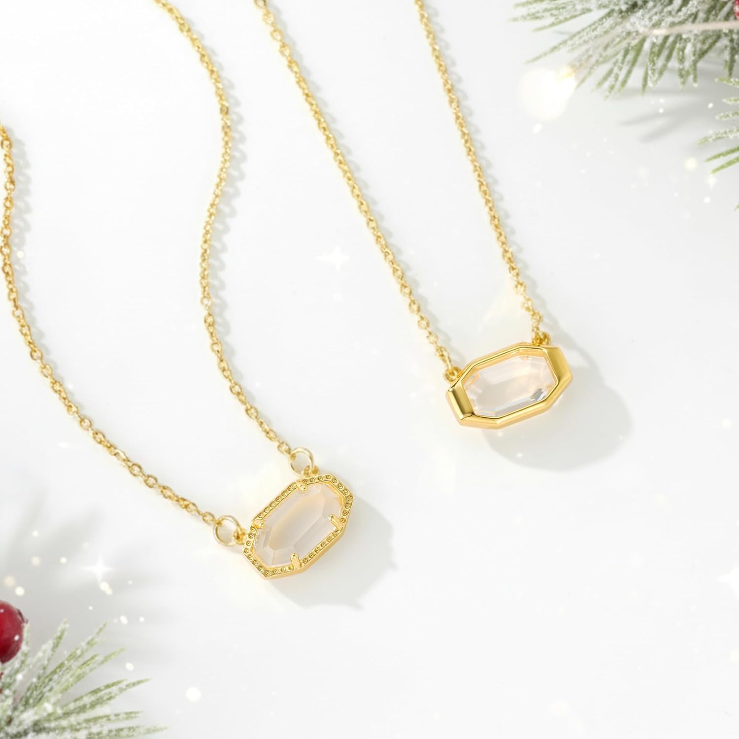 Birthstone Necklace for Women 14K Gold Plated Dainty Pendant Teen Trendy Stuff Jewelry Gift Chain 17+3 Inch - Image 2