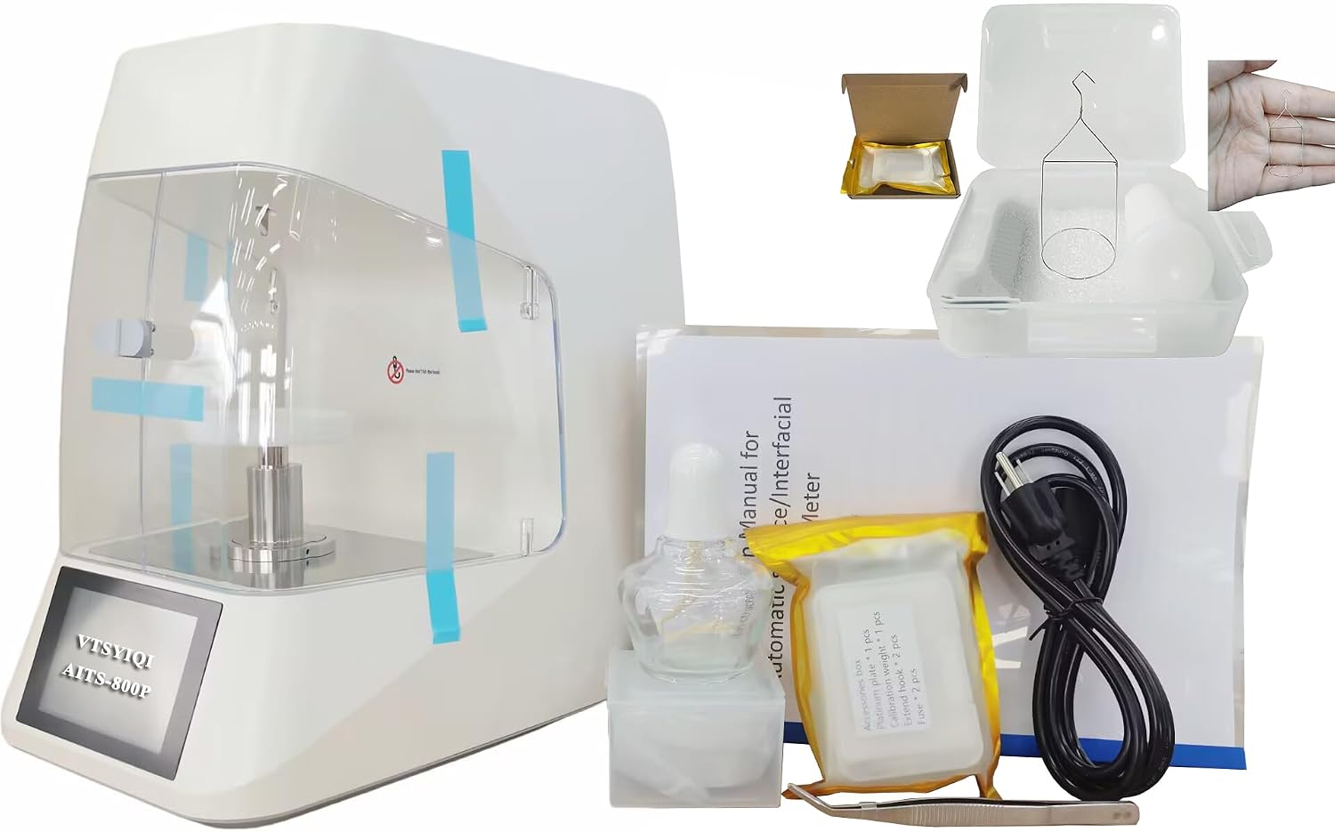 Automatic Liquid Surface Tension Meter Lab Surface Tension Measuring Devices Interfacial Tension Measurement with Platinum Loop Range 0 to 1000 mN/m Accuracy 0.1mN/m ASTM D-971