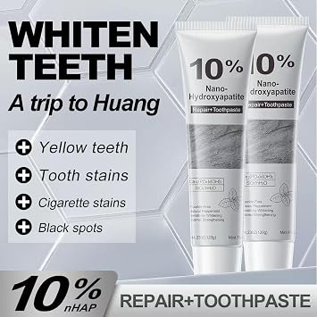 10% Nano-Hydroxyapatite Toothpaste, Remineralizing Toothpaste, Whitening Toothpastes for Strengthening and Protecting Tooth Enamel, Stain Removal Natural, Mint Flavor (2)