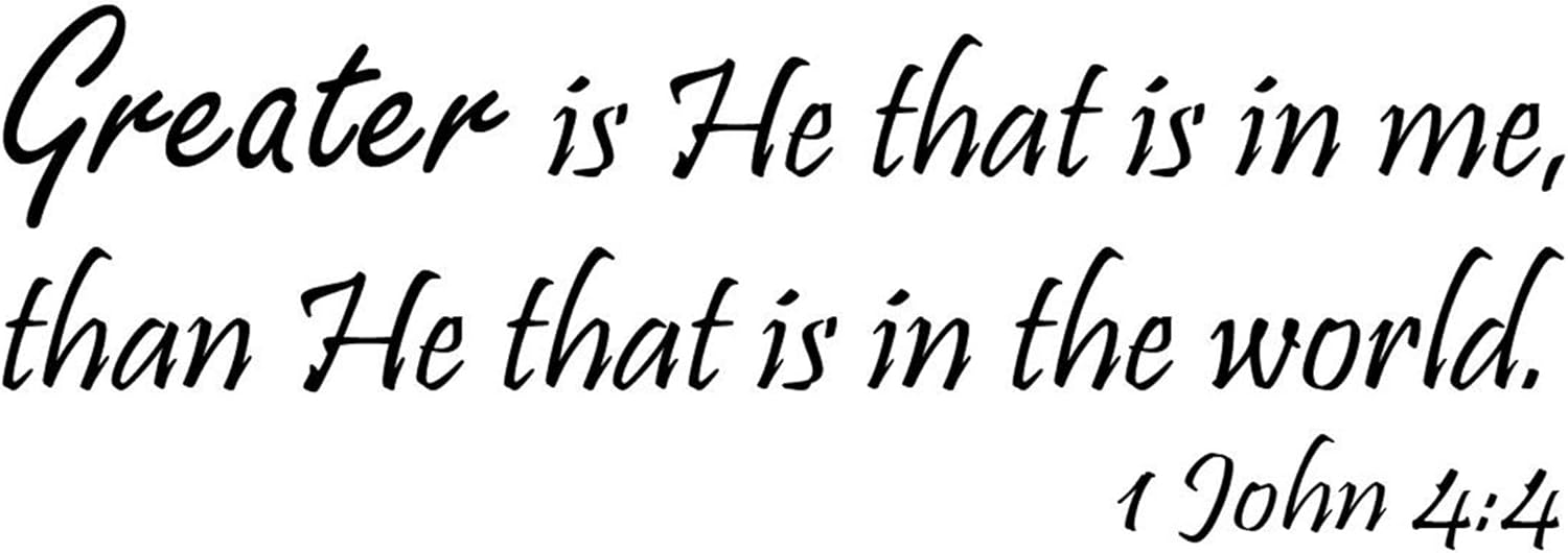 Greater Is He That Is In Me Quotes Buy Greater Is He That Is In Me, Than He That Is In The World 1 John 4:4  Vinyl Wall Decal Art Quotes Inspirational Sayings 8" X 22.5"  Byyoursidedecal Online In India. B07Xjyz9Nr