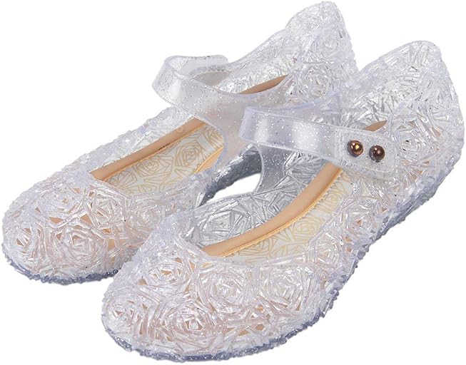 GUGUYeah Princess Costumes Jelly Flats Shoes for Little Girls, Toddler or Kids