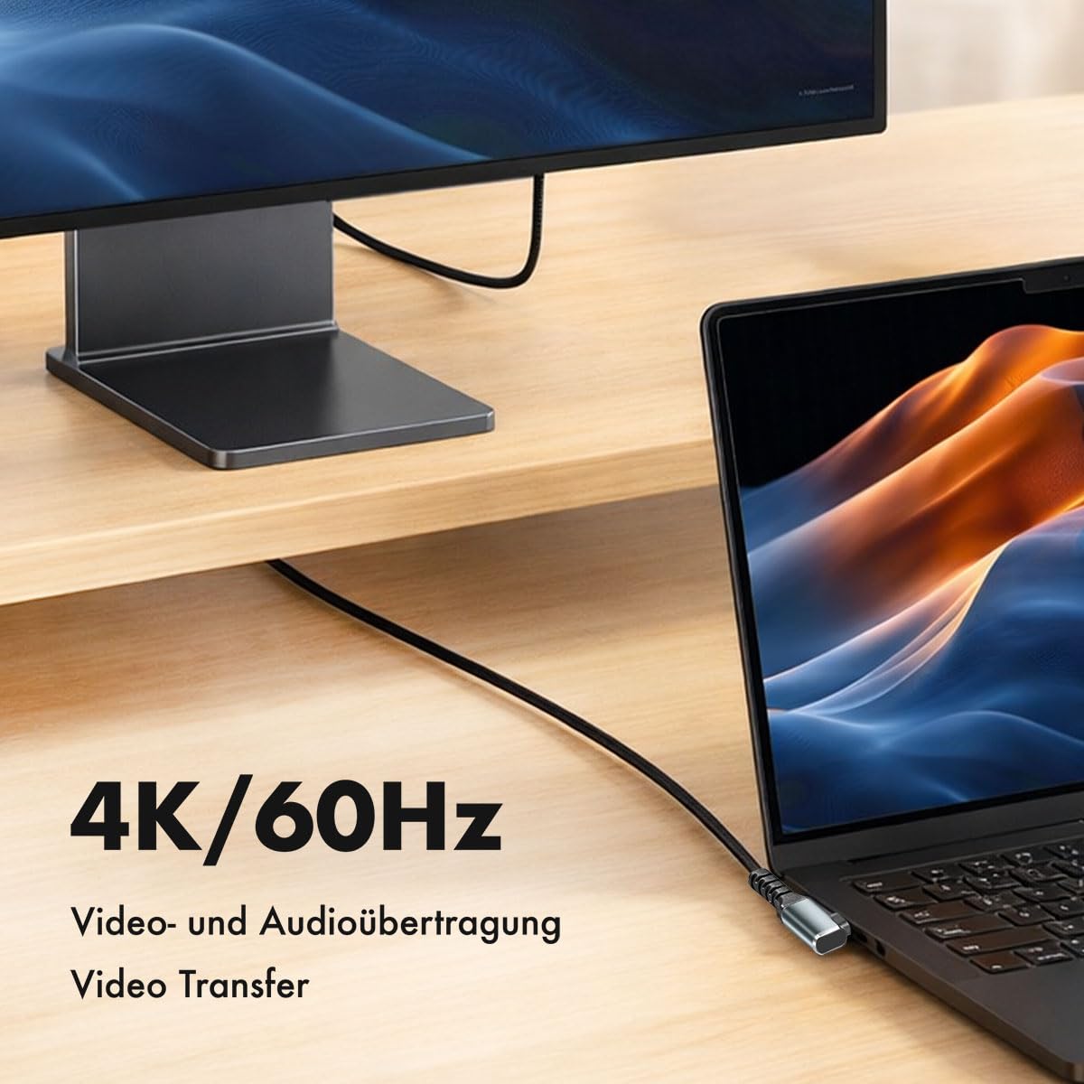 LogiLink Kabel przyłączeniowy USB 3.2 Gen2 typu C, wtyczka USB-C 90° do wtyczki USN-C, transmisja danych 10 Gbit/s, 100 W (PD3) i chipset E-marka, rozdzielczość wideo 4K/60Hz, płaszcz nylonowy