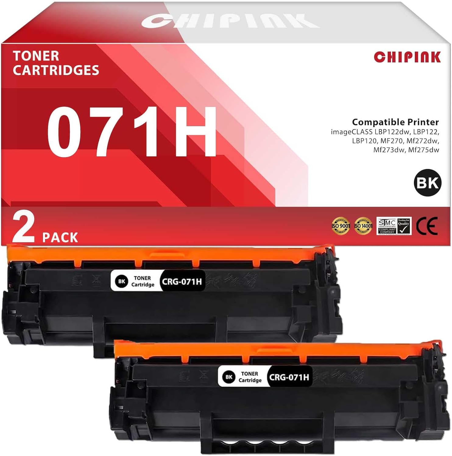 071H 071 H Toner Cartridge Replacement Compatible for 071 High Capacity Toner CRG071H 5646C001 for Imageclass LBP122dw LBP122 LBP120 MF270 MF273dw MF272dw MF275dw Printers (2 Black)