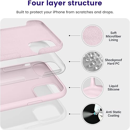 Miniatura 9 de OTOFLY Funda compatible con iPhone 11 Pro Max, ultra delgada, funda de gel de silicona líquida con protección de cuerpo completo, antiarañazos, a