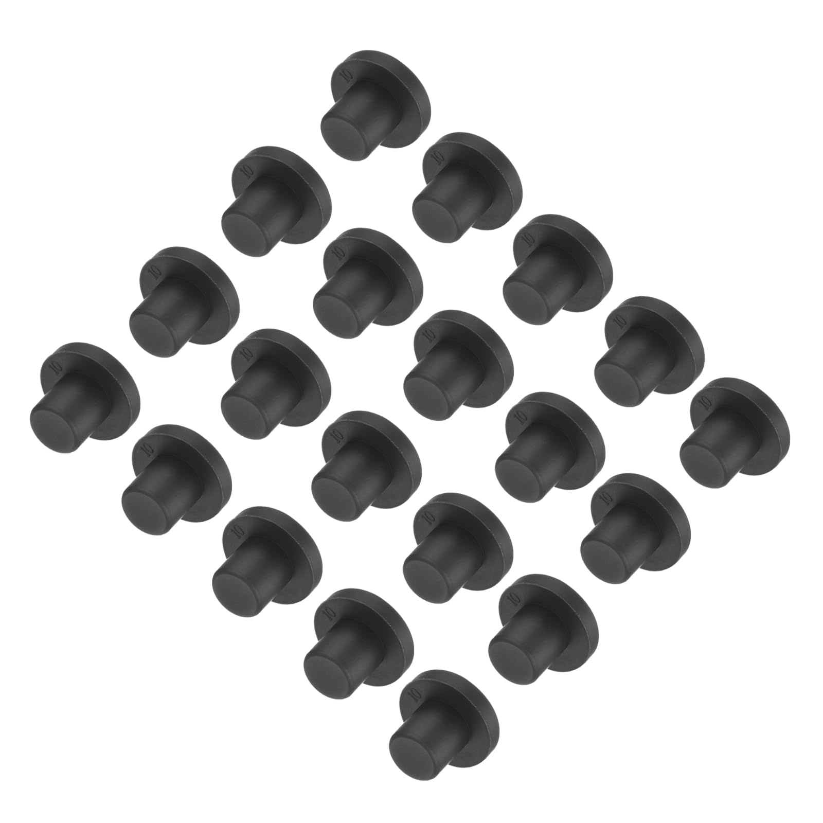 uxcell High Temp Silicone Plug Mount Dia 10mm/0.39 inch t Shaped Rubber Stopper Hole Plugs for Powder Coating Plating Waterproof Plugs Sealing Plugs Black Pack of 36(OD 18mm)