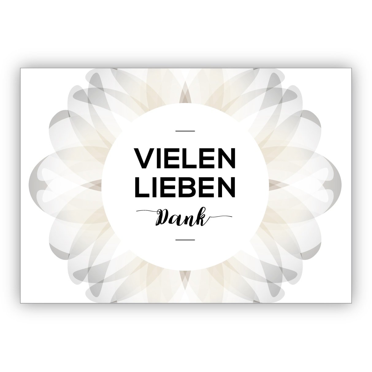 Kartenkaufrausch 16 Stück Schöne elegante Dankeskarte mit zarter Blüte: Vielen liebe Dank • feine Danksagungs Grusskarte im Set mit Umschlägen für herzliche Dankes Worte