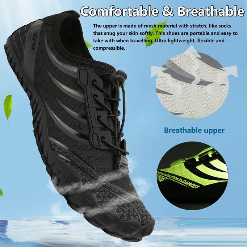 Unisex Zapatos Descalzos Hombre Mujer Zapatos de Agua Hombres Mujeres Barefoot Zapatillas Outdoor Secado Rápido Surf Calzado para Yoga Playa Transpirable Ligero y Antideslizante 37-46EU