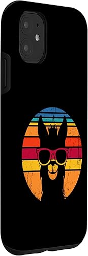 Vista 12 de iPhone 12/12 Pro Vintage Llama Divertido disfraz de alpaca, funda de llama para amantes de las llamas