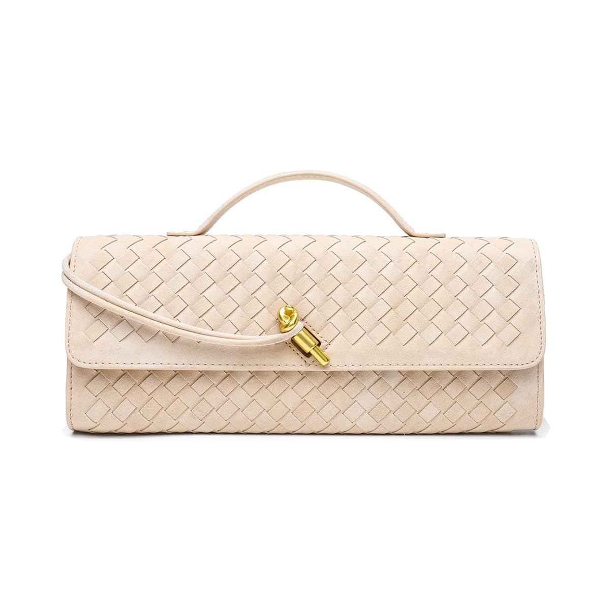 JYG Suede Woven Handbag for Women Trendy Evening Shoulder Bag Casual Clutch Purse Crossbody Satchel with Metal Buckle 2025