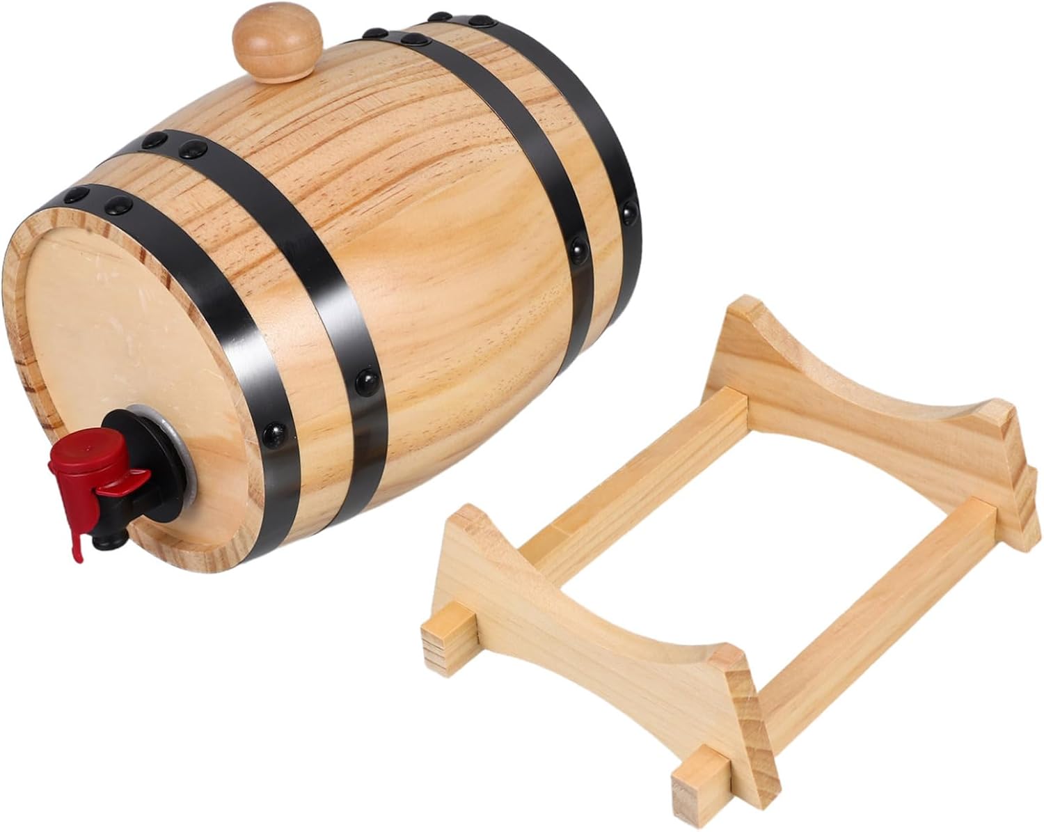 ABOOFAN Whiskey Dispenser Oak Beer Aging Container Spigot Tap Decorative Bar and Beverage Serving