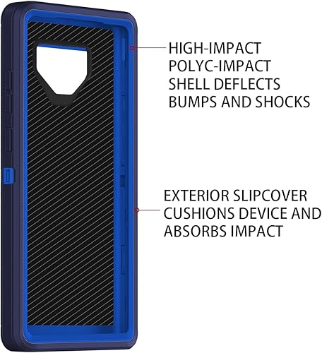 Miniatura 3 de I-HONVA Funda para Galaxy Note 9 a prueba de golpes, a prueba de polvo y caídas, 3 capas de protección de cuerpo completo sin protector de pantalla,