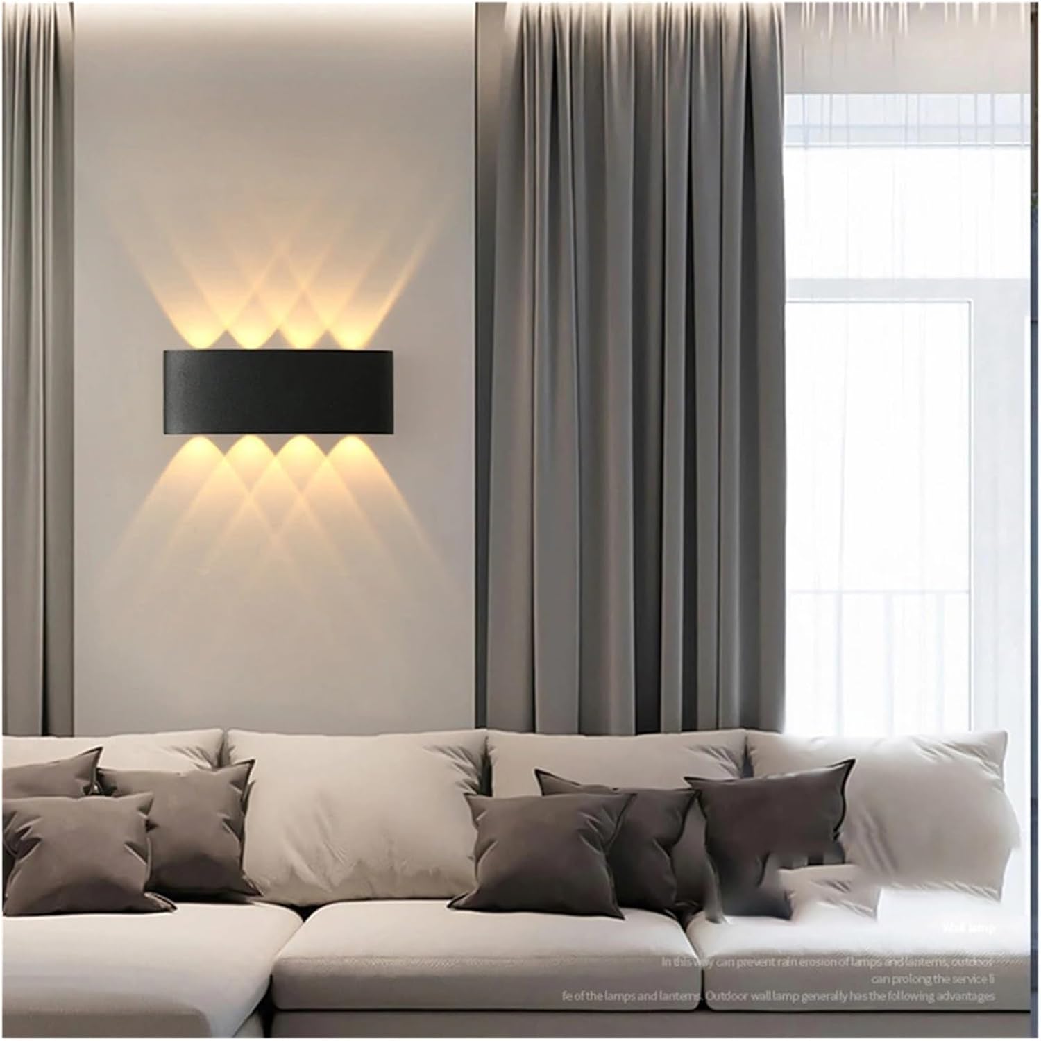 屋外防水ウォールランプ LED アップダウンライト白黒アルミウォールライト防水 IP65 屋内外壁取り付け用燭台ランプ 3つのスマー