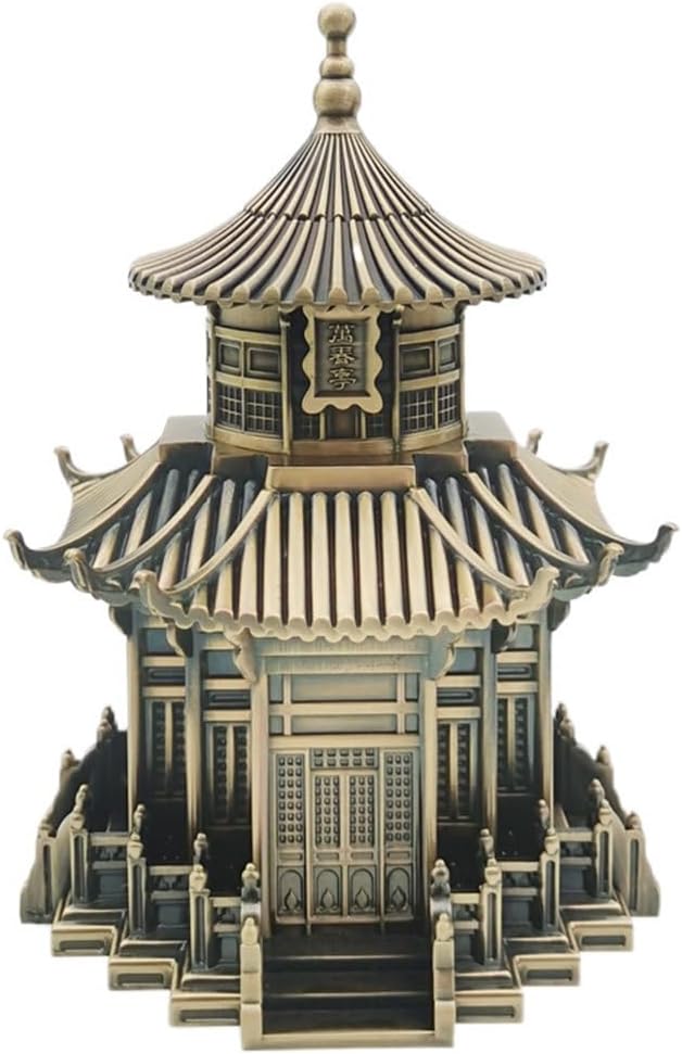 Toothpick Box Chinese Ancient Architecture Retro Automatic Press Living Room Table Hotel Toothholder