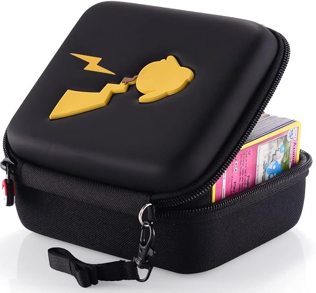 Bheddi Case for PTCG Cards [Premium] Card Storage Tin Box Travel Game Cards Case | Holds 400+ Cards | Gift for Boy & Girl (GE-Yellow)
