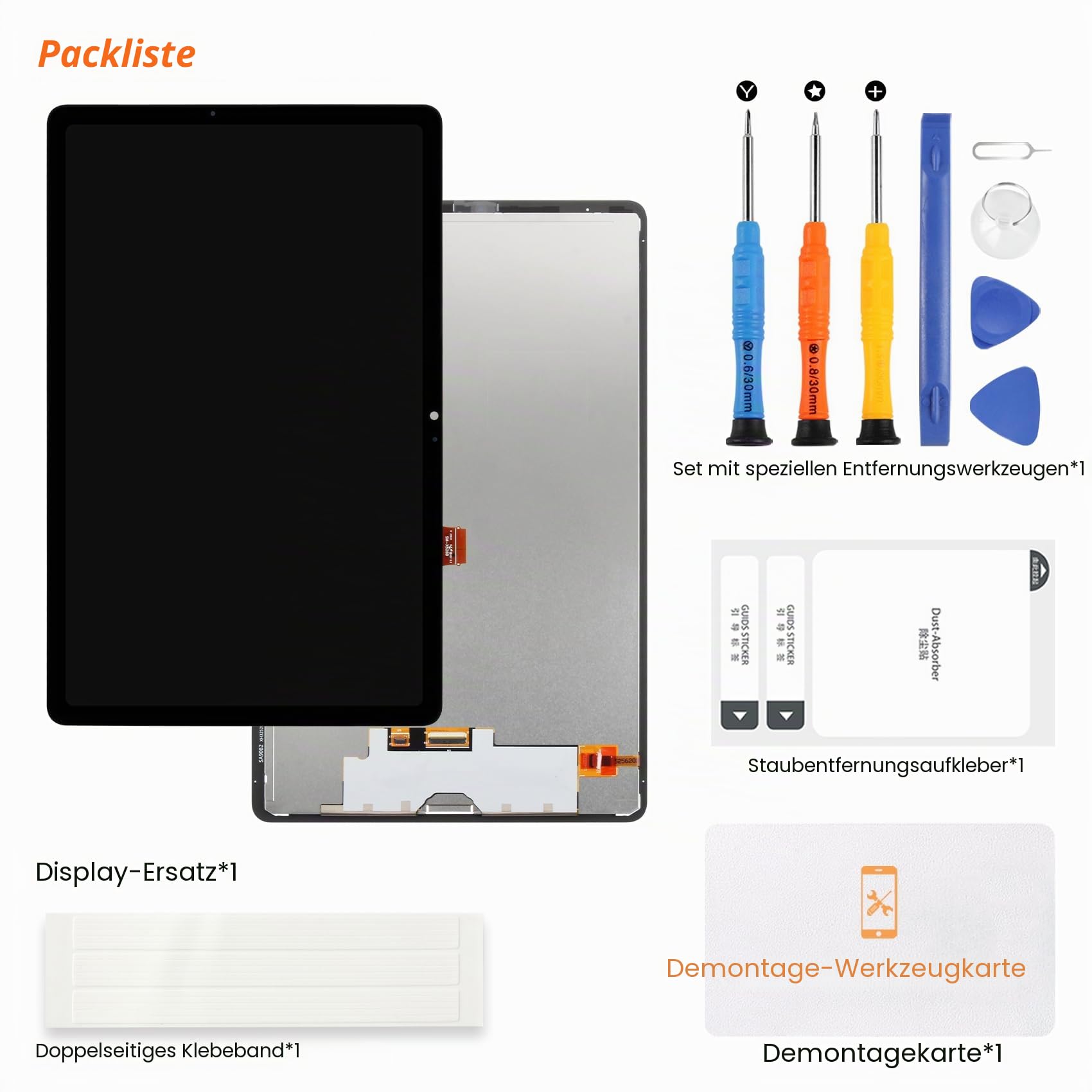 LCD Display für Samsung Tab S10 FE Ersatzbildschirm für Samsung Galaxy Tab S10 FE SM-X520 SM-X526B X526 11 Zoll LCD Display Digitalizer Touchscreen zusammengebaut mit Werkzeugen, Schwarz