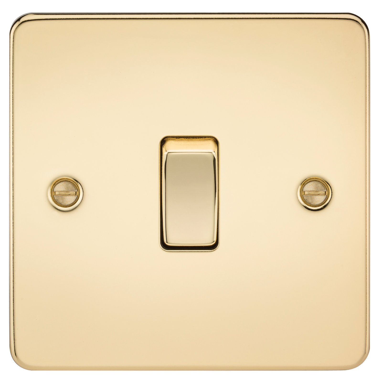 Knightsbridge FPAV1200PB Flat Plate 10A 1G Intermediate Switch-Polished Brass