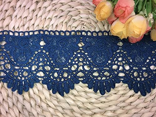 9CM Width Europe Crown pattern Inelastic Embroidery Lace Trim,Curtain Tablecloth Slipcover Bridal DIY Clothing/Accessories.(2 yards in one package) (White)