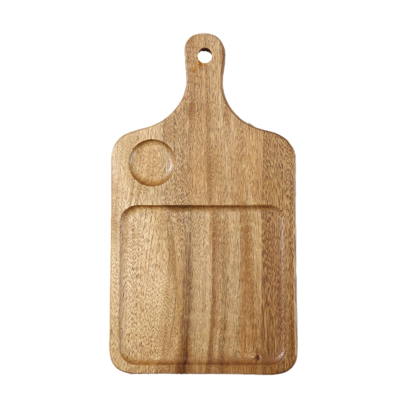 Tagliere in legno massello spesso con manici, tagliere per salumi in legno di zebra, regalo per matrimoni e inaugurazione della casa adatto ai coltelli (22 * 38 cm)
