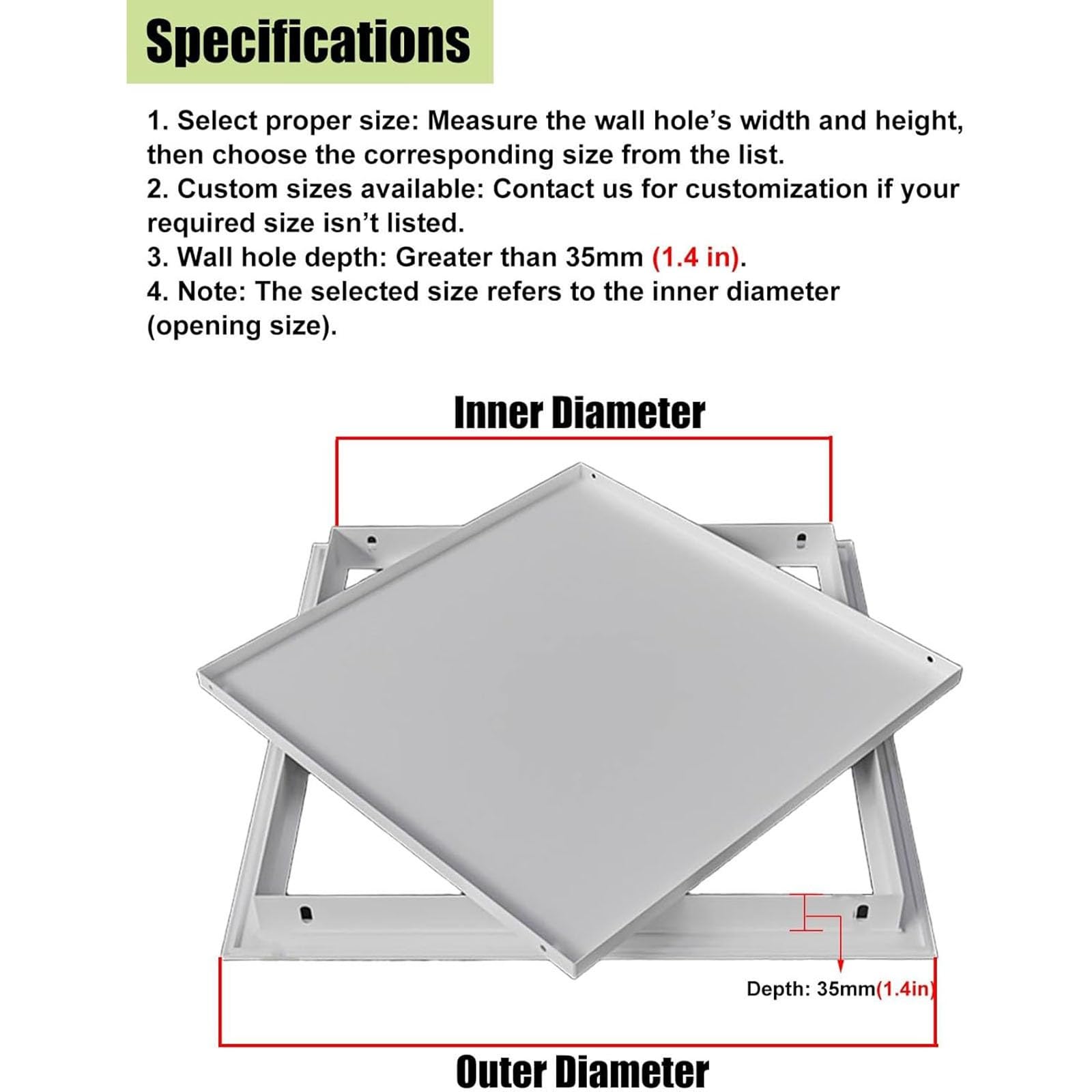 Pannello di Accesso al soffitto per soffitta - Sportello Metallico per vespaio per Garage e Bagno (35,5 x 53 cm) - Design Resistente in Stile Pallet per Un Facile Accesso e Isolamento