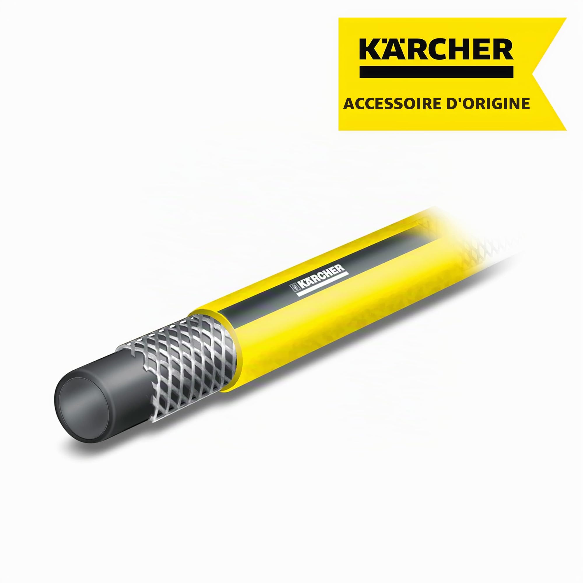 Tuyau d'arrosage jaune Karcher de 50m & GRIFEMA GE1103, Kit de Raccordement de Robinet/Tuyau de Jardin avec Connecteur Waterstop 1/2"