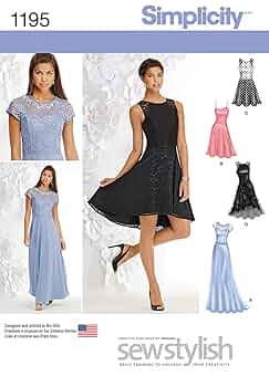 セット販売 Women's Dress Patterns Simplicity 1195 Women's Evening, Special Occasion, and