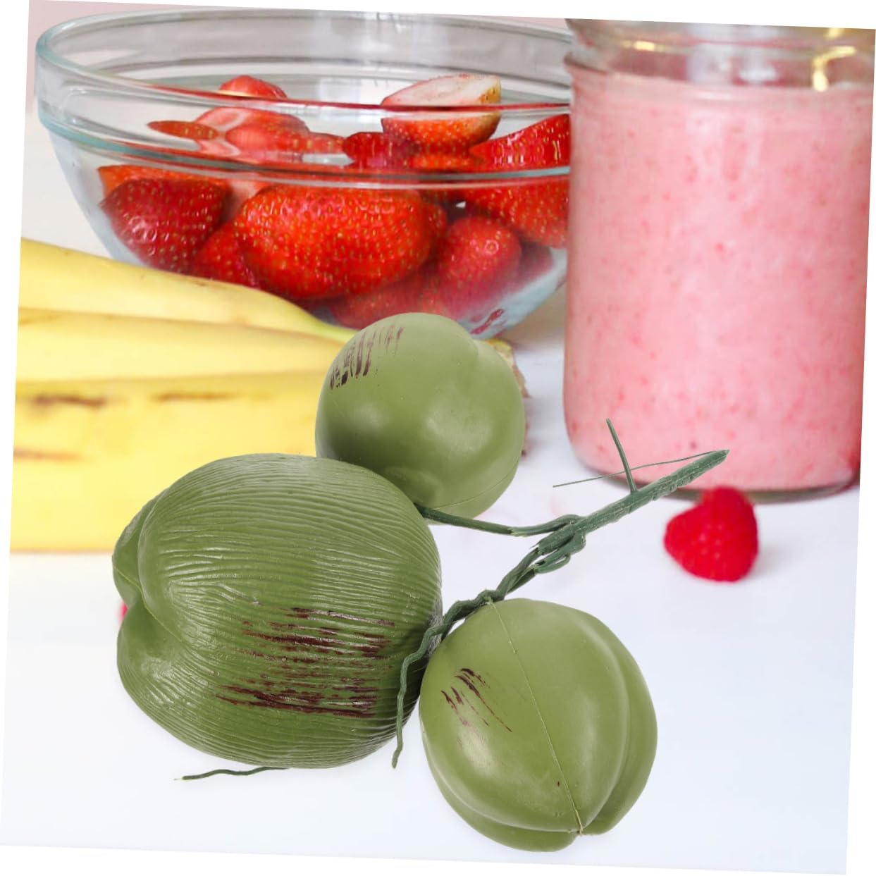 Garneck 2 Bunches Bunches Artificial Coconuts Realistic Simulation Coconut Tabletop Fruit Props Tropical Decor for Parties Events Photo Shoots Lightweight Portable Beach Decorations