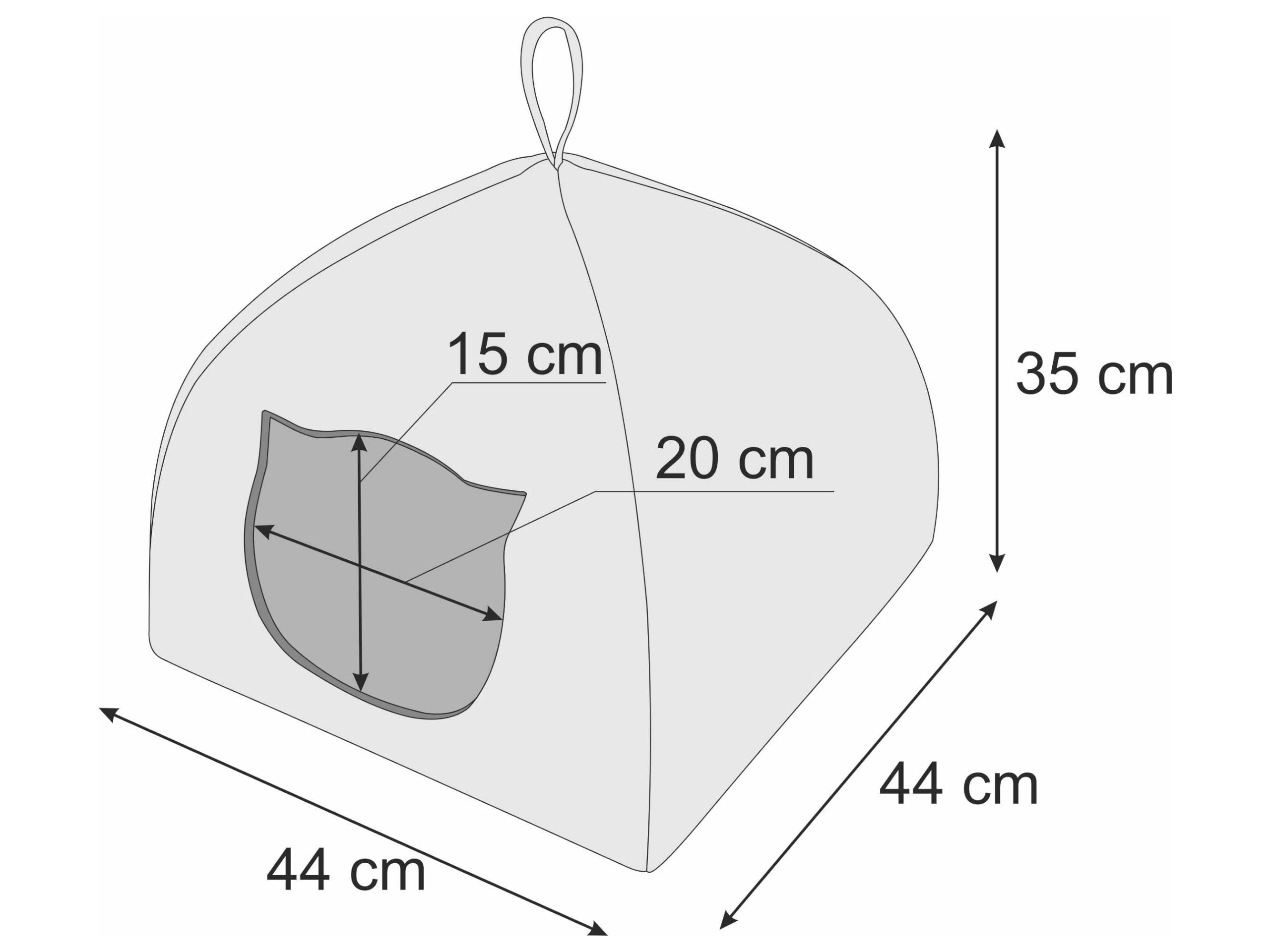 Casa para gatos, cálida para gatos, casa de tela, cueva de gato, caja para dormir, caja para gatos, cueva para perros, cama de huaster, grafito, antología, L: 44 x 44 x 35 cm