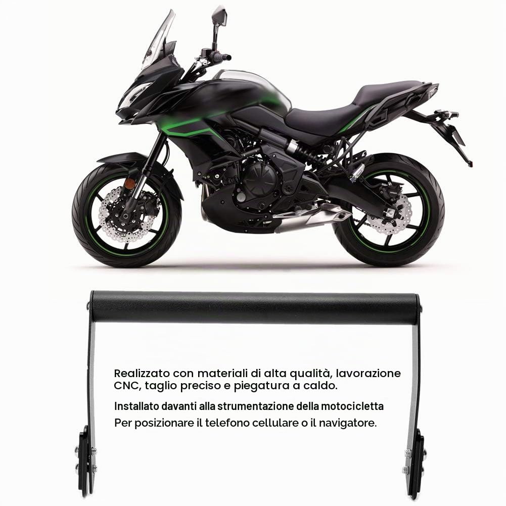 Supporto per telefono da Moto, hardware in Acciaio al Carbonio Supporto di Navigazione GPS Supporto per telefono Supporto di Modifica per VERSYS 650 KLE 650 2015-2019