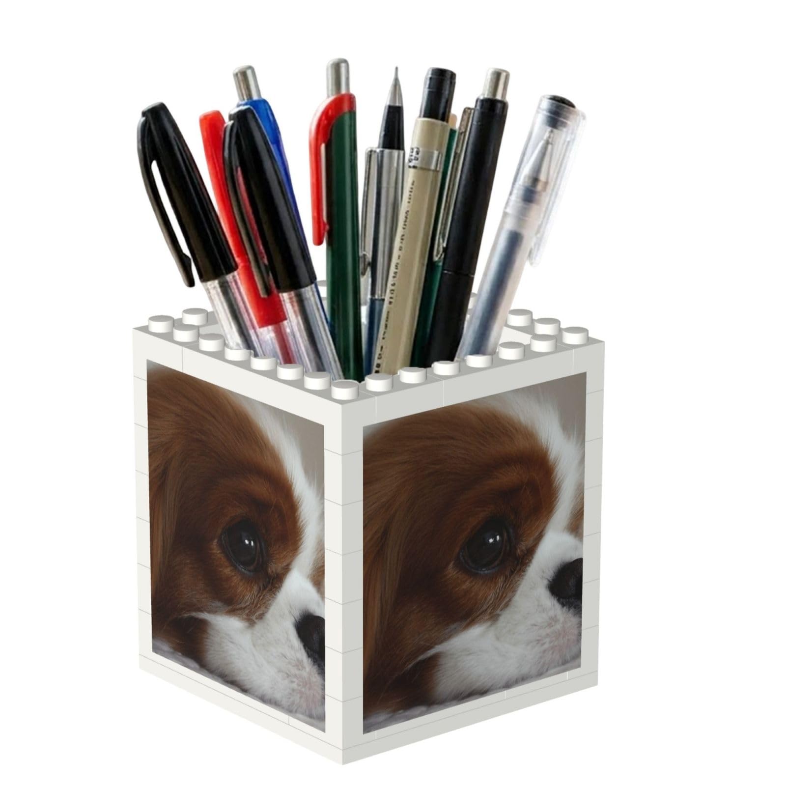 Poadnly Cavalier King Charles Spaniel Pets Puppy Dogs, Pen Pot Pencil Holder for Office Home School, Compact Desk Organiser for Office Stationery