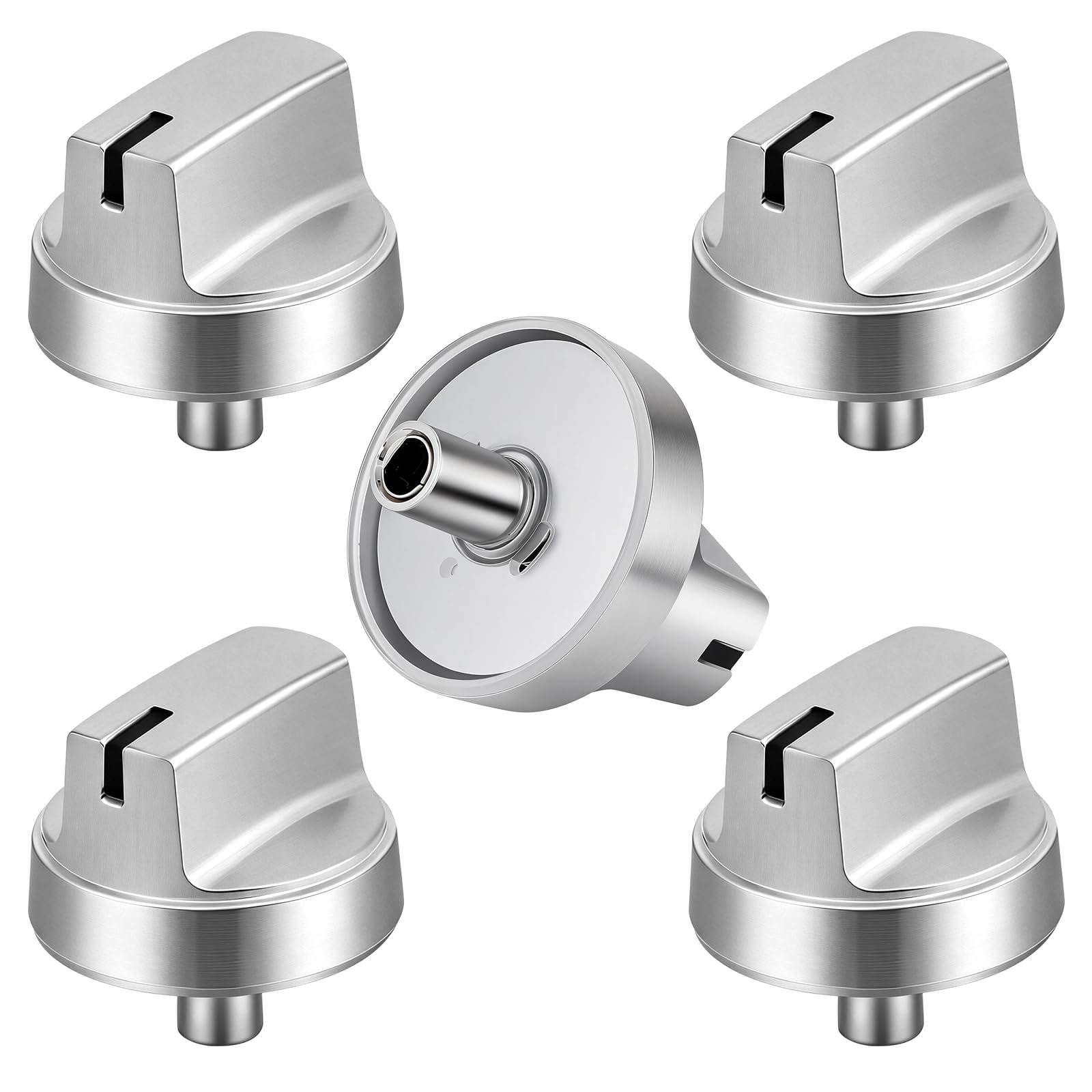 5 Stück Edelstahl WB03X29315 Herdknopf für GE Herdknauf, Ersatz kompatibel mit JGP5030SL1SS JGP5030SLSS JGP5036SL1SS JGP5036SLSS