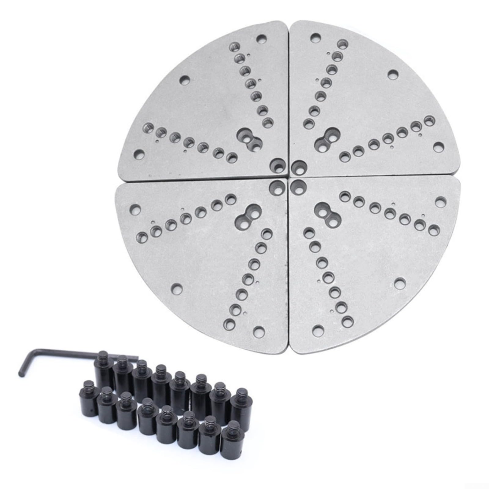 Juego de mandíbulas planas de 8 pulgadas para torno de madera, aleación de aluminio para revestimiento de tipo C, guarnición de desplazamiento, 7 posiciones, hasta 800 rpm