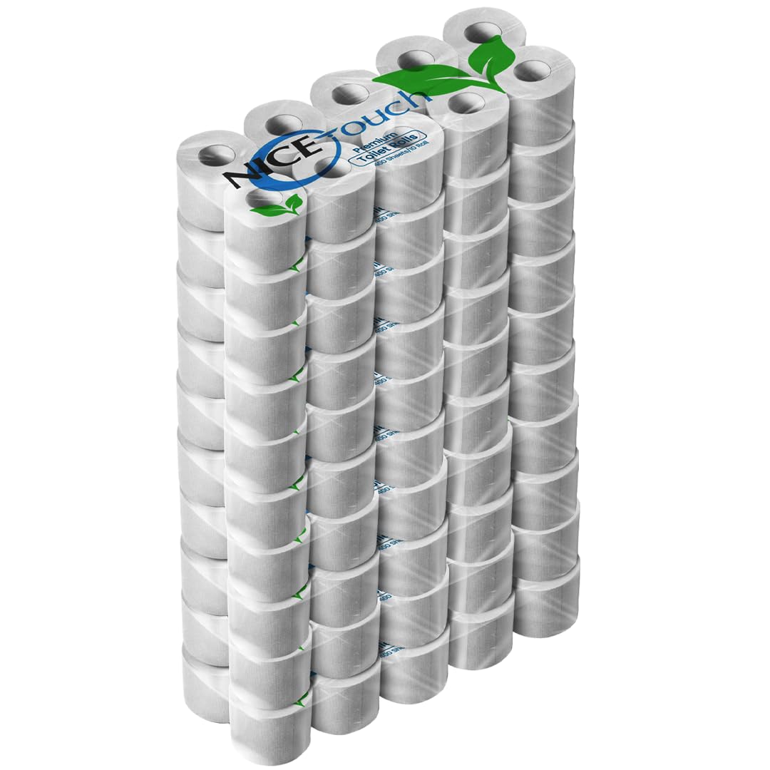 2-Ply Plain Toilet Rolls, 100 X 400 Sheets Extra Saving Tissue Rolls - 40000 Premium 2-Ply Sheets, Ultra Soft Tissue Suitable for All Skin Types and Highly Absorbent