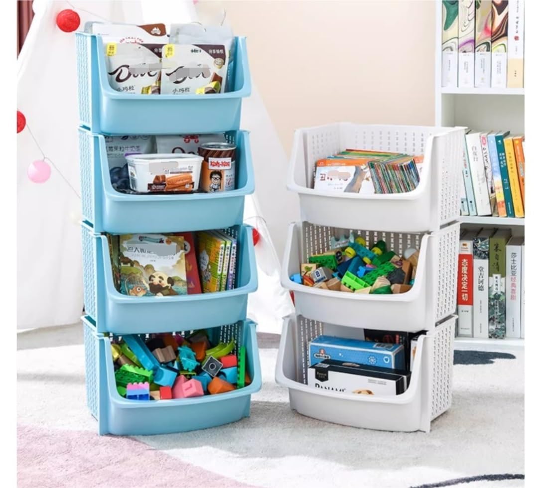 Mueble Organizador Juguetes Organizador De Juguetes De 4 Niveles, Cesta De Plástico Para Juguetes, Contenedor De Juguetes Extraíble Para Sala De Juegos, Dormitorio, Sala De Estar Almacenaje Juguetes