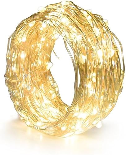 Luces de hadas, 66 pies, 200 luces LED enchufables, cadena de luces USB para interiores para el hogar, fiesta, boda, decoración de Navidad (blanco