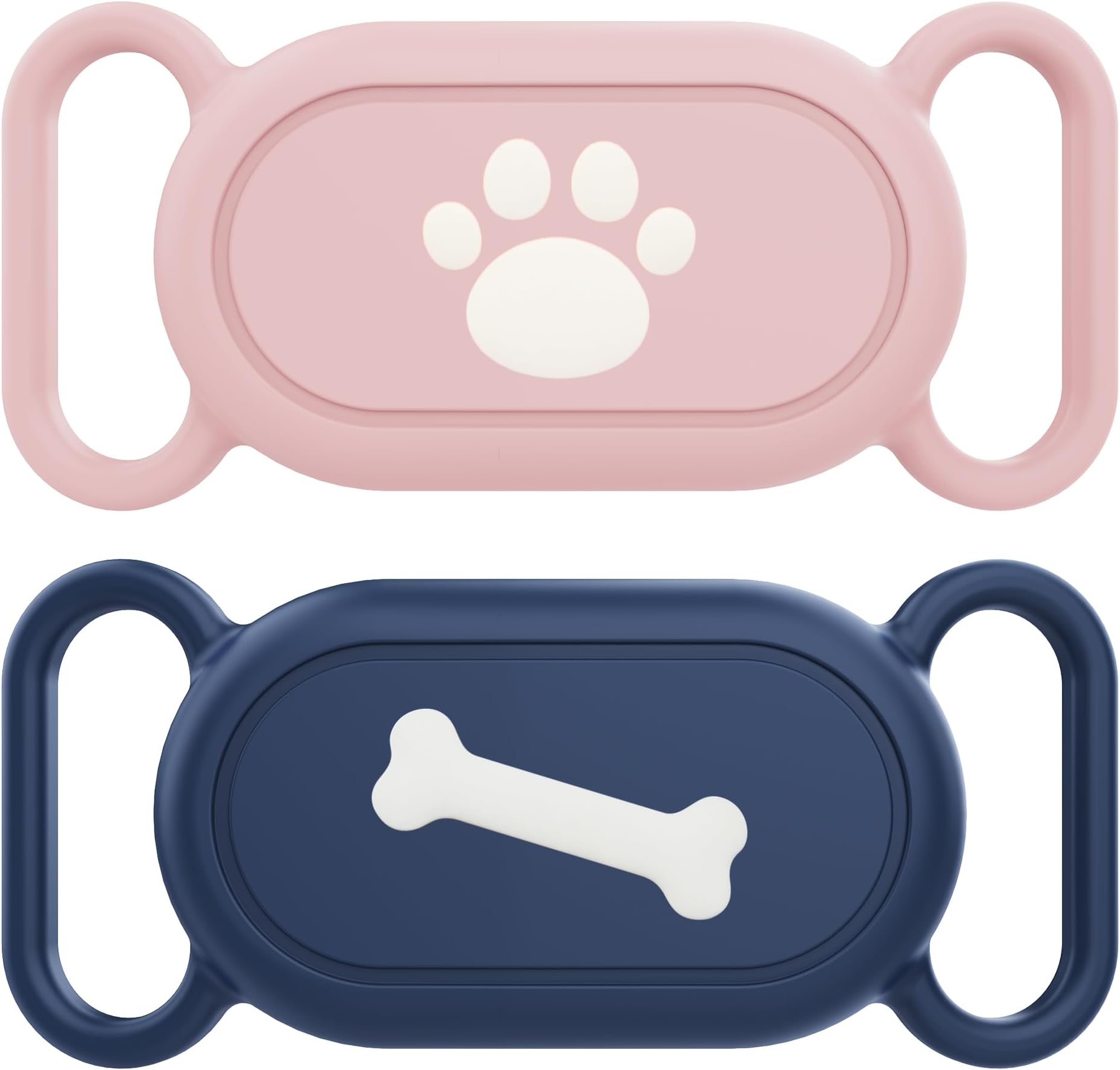 Waterproof Silicone Case Holder for Galaxy Smarttag2, 2 Pack Pet Dog Cat Collars, Anti-Lost Scratch Resistant Holder Accessory Protective Cover for Samsung Galaxy Smart tag2 (Pink/Blue)
