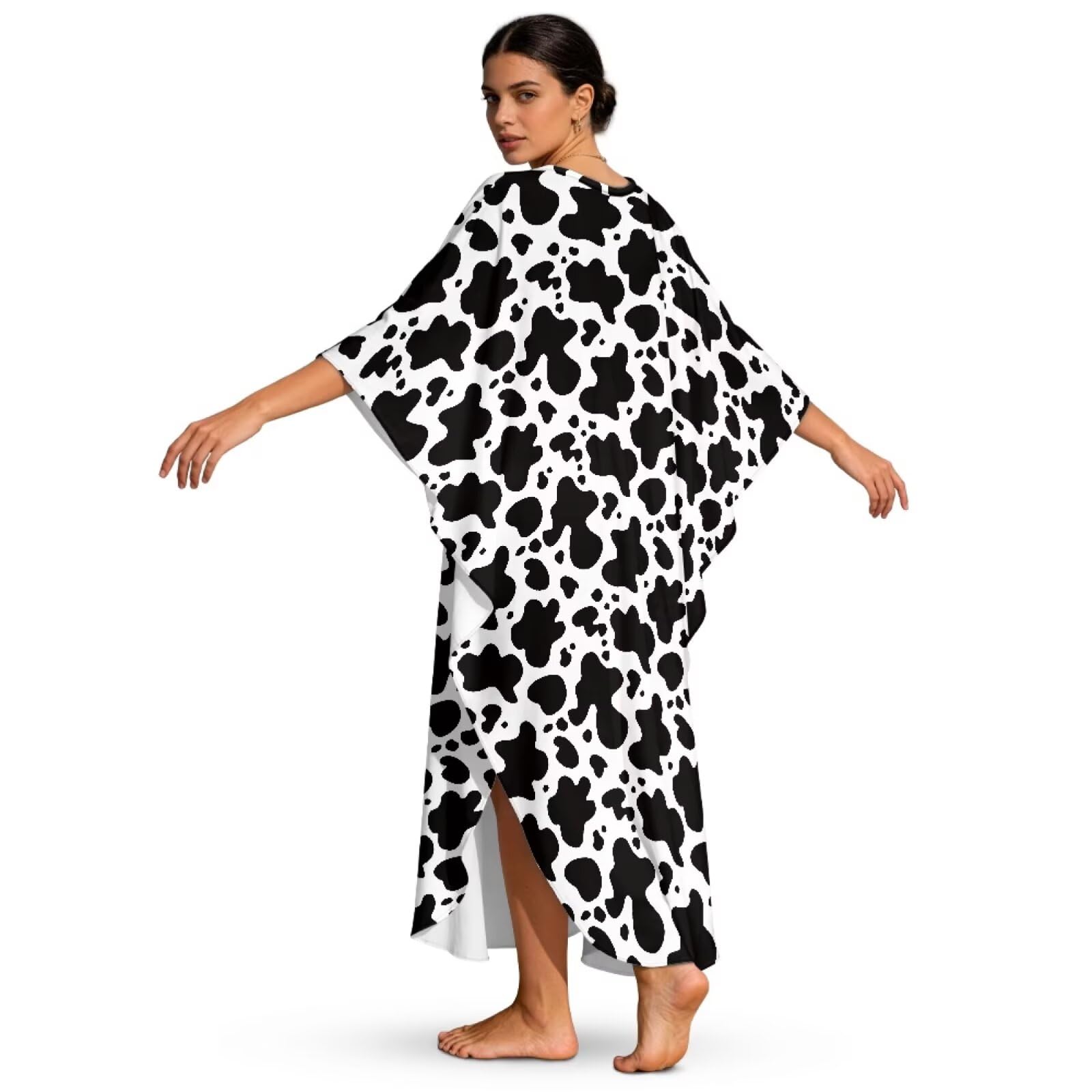 Poceacles Vestido caftán para mujer, talla grande, para cubrir el traje de baño, manga murciélago, verano, largo, caftán, playa, vestido maxi