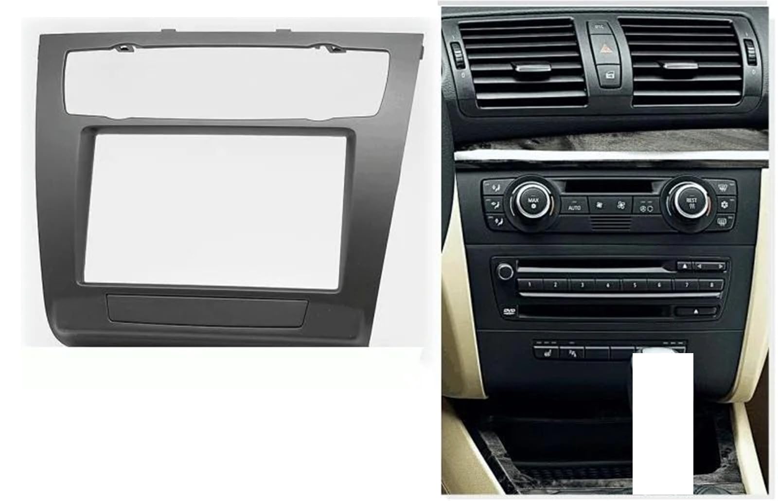 Fascia Marco Radio Coche 2DIN Radio De Coche Fascia Marco Estéreo DVD Panel Tablero Instalación Kit Ajuste Bisel Montaje para 1 Serie E81 E82 E87 E88 2007