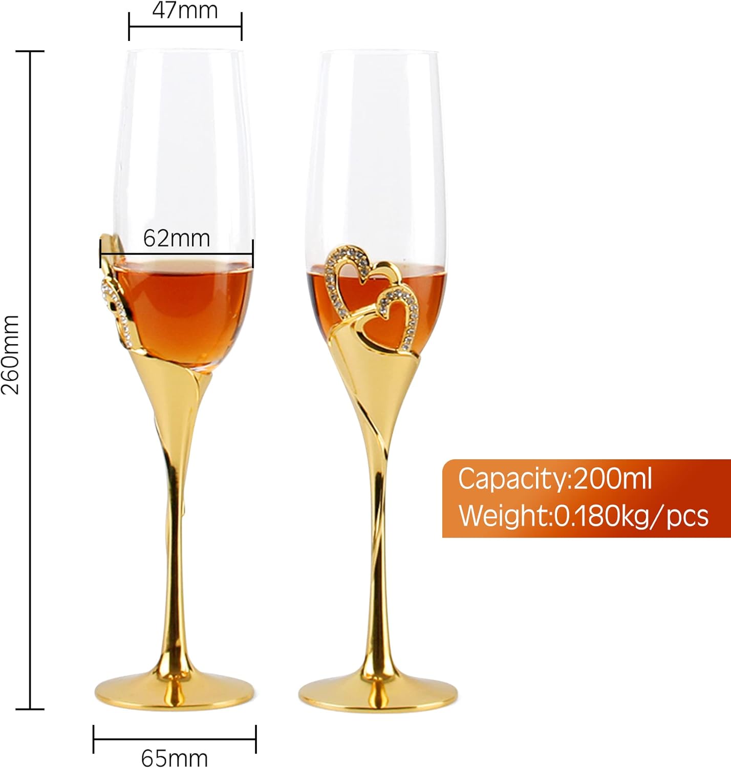 Personalized Toasting Glasses Set of 2 for Couples, Champagne Flutes With Box For Bride And Groom, Perfect For Bride And Groom, Engraved Champagne Flutes - Image 4