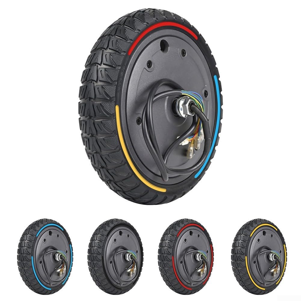 Rueda de motor de neumático sólido de 36 V 350 W, para scooter eléctrico M365 de 8,5 x 2 – 6,1, 215 x 102 mm, goma + aleación de aluminio (azul)