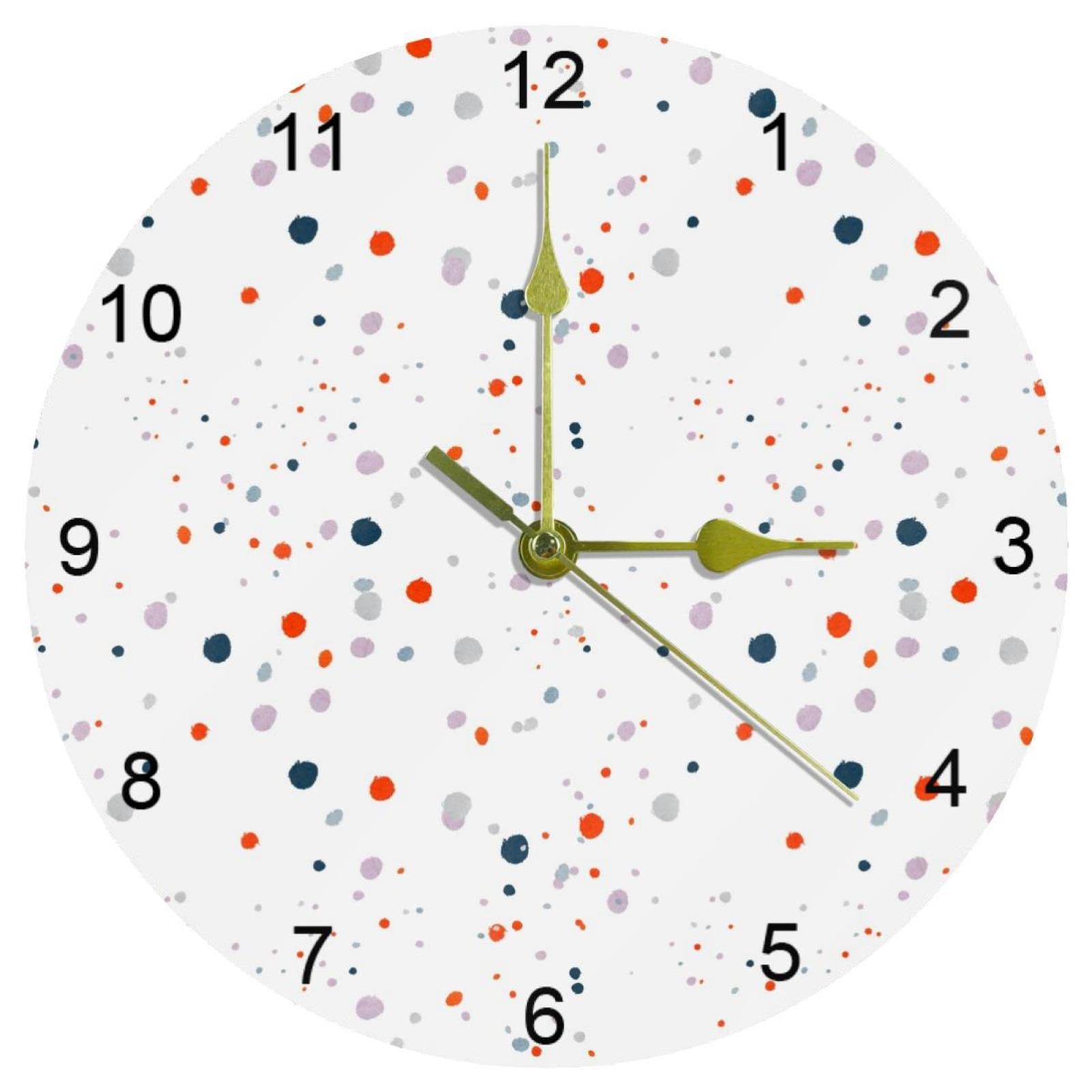 Horloge murale silencieuse 25,4 cm à chiffres arabes sans tic-tac