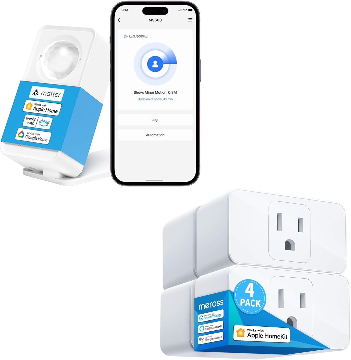 Matter Human Presence Sensor+meross Smart Plug Mini
