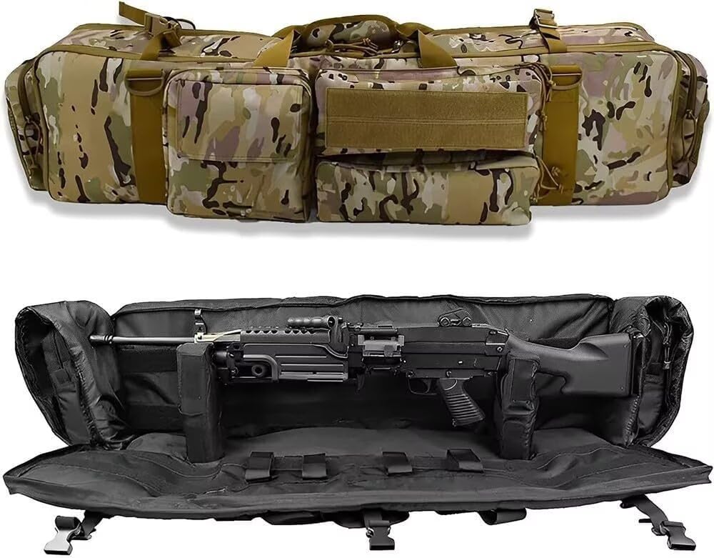 Genérico Estuche para Rifle táctico para Arma,Suave Acolchado con Cerradura carabina Bolsa para caña de Pescar Mochila para Pistola y Escopeta de Airsoft con Correa para el Hombro
