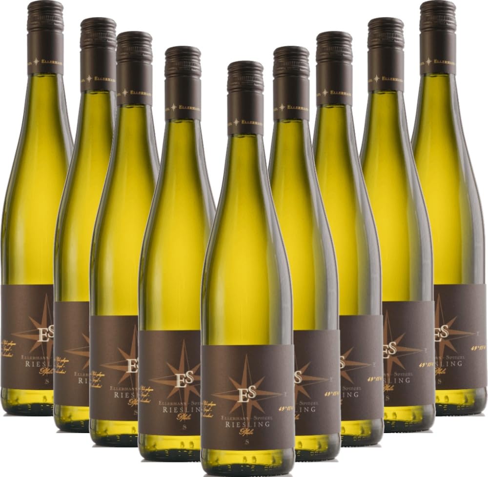Riesling trocken - Ellermann-Spiegel Weißwein 9 x 0,75l VINELLO - 9 x Weinpaket inkl. kostenlosem VINELLO.weinausgießer