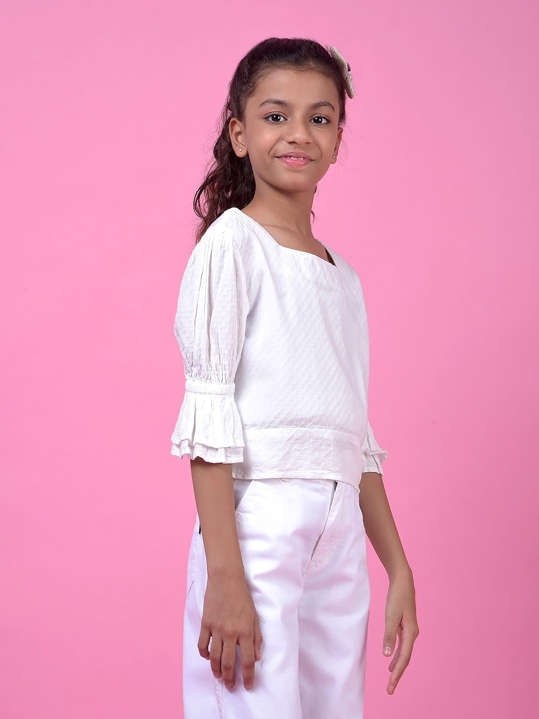 Crimsoune Club Girl's White Square Neck Top (15-16Y) 2